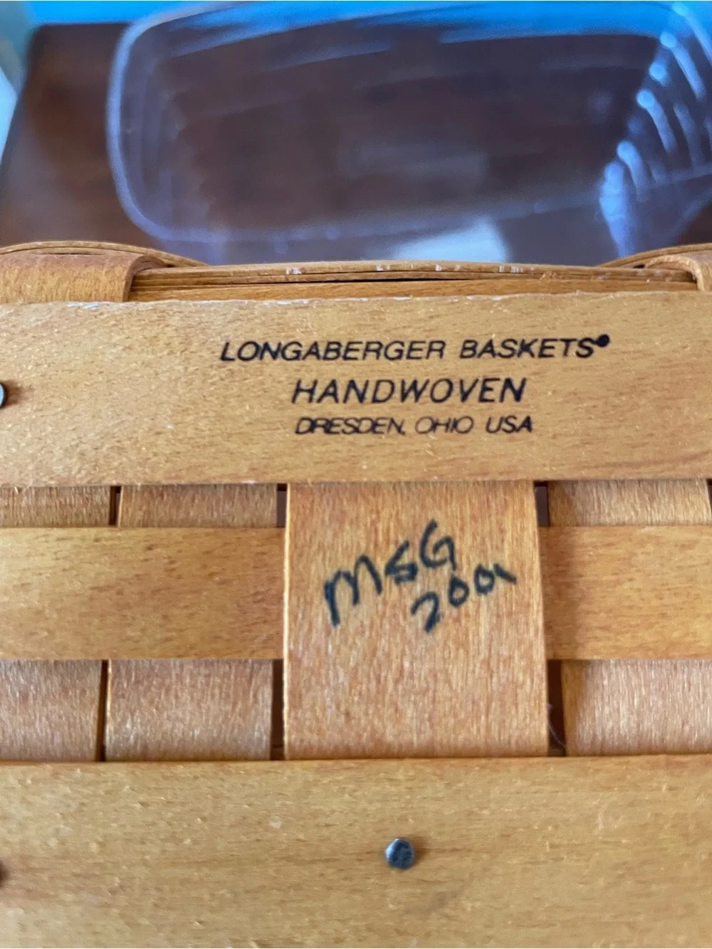 Longaberger 2001 Candle Edition Basket with Plastic Liner – Excellent Condition
